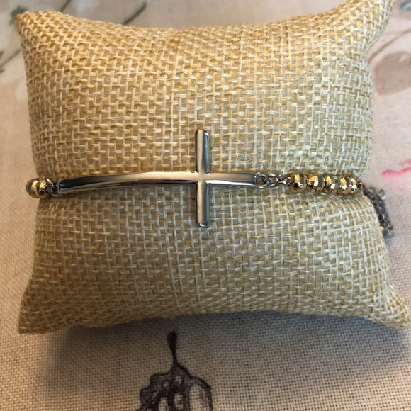 Park Lane Miracle Silver and Gold Cross Bracelet - Picture 3 of 8